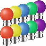 Lot de 10 ampoules led b22 2w , ampoule �co�nerg�tique color�e couleur, ampoule de no�l, ampoules guirlande ...
