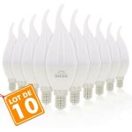 Lot de 10 ampoules led e14 flamme 5w eq 40w température de couleur: blanc neutre 4000k Lot de 10 ampoules led e14 flamme 5w eq 40w température de couleur: blanc neutre 4000k