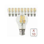 Arcotec - jamais utilis�] lot de 10 ampoules led filament b22 6w 750lm 2700k - garantie 2 ans