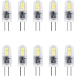 Lot de 10 ampoules led g4 - 2 w - pour lustres, salon, chambre, couloir - 12 v ca / cc - blanc froid ...