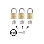 Lot de 10 cadenas 30mm avec cl� passe partout