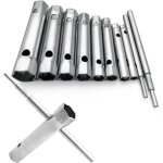 Lot de 10 cl�s tubulaires 6 � 22 mm, cl�s � tubes, cl�s � bougie pour visser la bougie, d�montage / montage ...