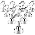Lot de 10 crochets magn�tiques, 10 kg + aimant puissant avec crochet pour r�frig�rateur, crochet de croisi�re ...
