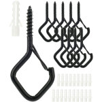 Lot 10 crochets suspension noirs avec boucle s�curit�, r�sistants vent. pour guirlandes ext�rieures, ...