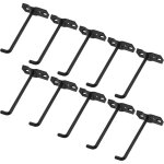 Lot de 10 crochets � trou carr� noirs 10 cm en m�tal robuste pour panneaux perfor�s accessoires de rangement ...