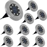 Lot de 10 disques solaires � led spots de jardin � planter