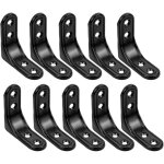 Lot de 10 �querres d'angle en l, 50 mm x 50 mm, en acier inoxydable, pour �tag�re murale, angle droit ...