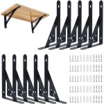 Lot de 10 �querres �tag�re de fixation murale, 95x150mm support etag�re murale fixation flottante support, ...