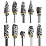 Lot de 10 fraises en carbure compatible avec dremel - tige 3, 3 mm outil rotatif