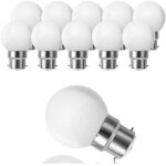 Lot de 10 globes led b22 g45, blanc chaud 3500 k, 3 w g45, 180 lm, bo�tier en polycarbonate mat, non ...