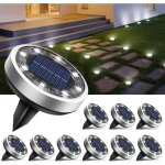 Lot de 10 lampe solaire au sol, led lumiere solaire jardin exterieur solaire etanche, spot solaire ext�rieur ...