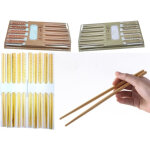 Lot de 10 paires de baguettes en bois bambou japonais chinois sushi food designs