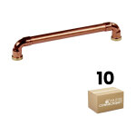 Lot de 10 poign�es de meuble cuivre 'industriel' - entraxe 160 mm - �12 mm arcanaute