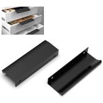 Lot de 10 poign�es de meuble modernes cach�es, trou central 96 mm en aluminium, poign�e de porte de salle ...