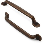 Lot de 10 poign�es de meuble vintage en laiton vieilli - distance entre les trous : 160 mm - pour cuisine, ...