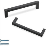 Lot de 10 poign�es de porte d'armoire en acier inoxydable pour portes de placard noir boutons de porte ...