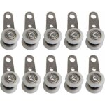 Lot de 10 roulettes pour baies vitr�es ou portes coulissantes - en m�tal et en plastique - 4, 5 x 1, ...