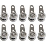 Lot de 10 roulettes pour baies vitr�es ou portes coulissantes - en m�tal et en plastique - 4, 5 x 1, ...