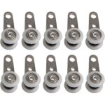 Lot de 10 roulettes pour baies vitr�es ou portes coulissantes - en m�tal et en plastique - 4, 5 x 1, ...