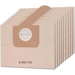 Lot de 10 sacs d'aspirateur pour karcher 6. 959 - 130. 0 wd3 wd3p mv3 a2204 a2254 a2604 sacs filtrants ...