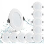 Lot de 10 spots led encastrable 5w ip44 98mm, blanc neutre 4000k �clairage encastr� �tanche 450lm, spot ...