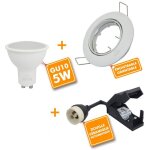 Lot de 10 spot led encastrable complet orientable blanc avec ampoule gu10 230v 5w temprature de couleur: ...