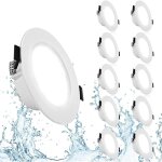 Lot de 10 spot led encastrable extra plat, ip44 led spot encastr� salle de bain, 7w 3000k blanc chaud, ...