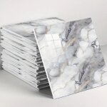Lot de 10 stickers muraux imitation carrelage 30x30cm, panneaux muraux auto - adh�sifs �tanches pvc pour ...