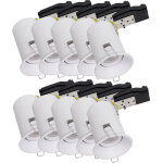 Lot de 10 support de spot fixe blanc gu10 bbc rt2012 ip65 �tanche basse luminance ref. 941
