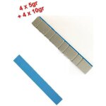Lot 100 barrettes de plombs adh�sifs masses d'equilbrage adh�sives jante alu 4x5g + 4x10g