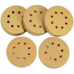 Lot de 100 disques abrasifs 125 mm velcro 60 80 120 150 220 grain 8 trous diff�rents pour ponceuse orbitale ...