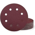 Lot de 100 disques abrasifs de 180 mm - grain 120 - papier abrasif de 180 mm - 8 trous - pour ponceuse ...