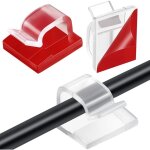 Galozzoit - lot de 100 mini clips pour cble d'extrieur avec rubans adhsifs - pour guirlande lumineuse ...