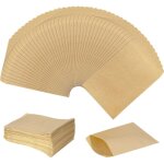 Lot de 100 petits sachets plats marron - mini sacs en papier kraft pour cadeaux d'invit�s, bijoux, bonbons, ...
