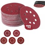 Lot de 100 pi�ces de papier abrasif pour ponceuse excentrique , � 125 mm disques abrasifs de 60 / 80 ...