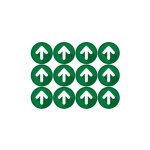 Lot de 12 adhesifs sol de flechage special commerce covid 19 (o0171). vert . - vert