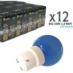 Lot de 12 ampoules led b22 1, 5w bleues (équivalence 15w) pour guirlande extérieure limão bleu - non ... Lot de 12 ampoules led b22 1, 5w bleues (équivalence 15w) pour guirlande extérieure limão bleu - non ...