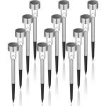 Lot de 12 bornes solaires � led lampes de jardin � planter