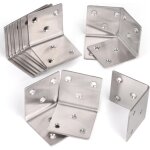 Lot de 12 �querres m�tal perfor�es 50x50 mm inox pour meubles tables chaises biblioth�ques