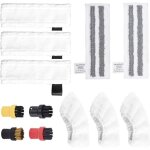 Lot de 12 lingettes microfibre pour nettoyeur vapeur k�rcher sc1 � sc5 et sv7