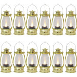 Lot de 12 mini - lanternes d�coratives avec bougie led vacillante, petite lanterne de 13 cm pour d�coration ...