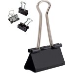 Lot de 12 pinces � documents 41 mm bo�te de pinces � papier multi - fonctions binder clips papier m�tal ...