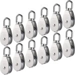 Vurahome - lot de 12 poulies 15 mm, ensemble simple de poulies m15 en acier inoxydable 304, ensemble ...