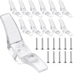 Lot de 12 supports de cordon de store en plastique transparent pour fen�tre, taquets avec vis, crampons ...