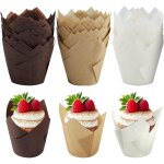 Lot de 150 moules � muffins en papier de cuisson tasses de papier de cuisson de tulipe cupcakes et muffins ...