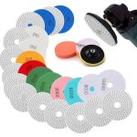 Lot de 16 disques de polissage 50 - 10000 pour granit, pierre, b�ton, marbre, ponceuse de sol ou polisseuse ...