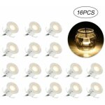 Lot de 16 mini spots led encastrables ip67 �tanche, blanc chaud, � 33 mm, spot ext�rieur pour terrasse, ...