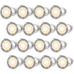 Lot de 16 spots led encastrables �tanches ip67 ? 0, 6w blanc chaud pour terrasse bois ? installation ...