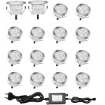 Lot de 16 spot led encastrable ext�rieur, ip67 �tanche eclairage escalier, � 32mm, spot encastrable exterieur ...