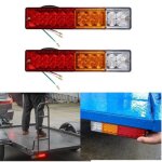 Lot de 2 12v feux de remorque led, universel led feux arri�re 20led feux de recul freinage clignotant ...